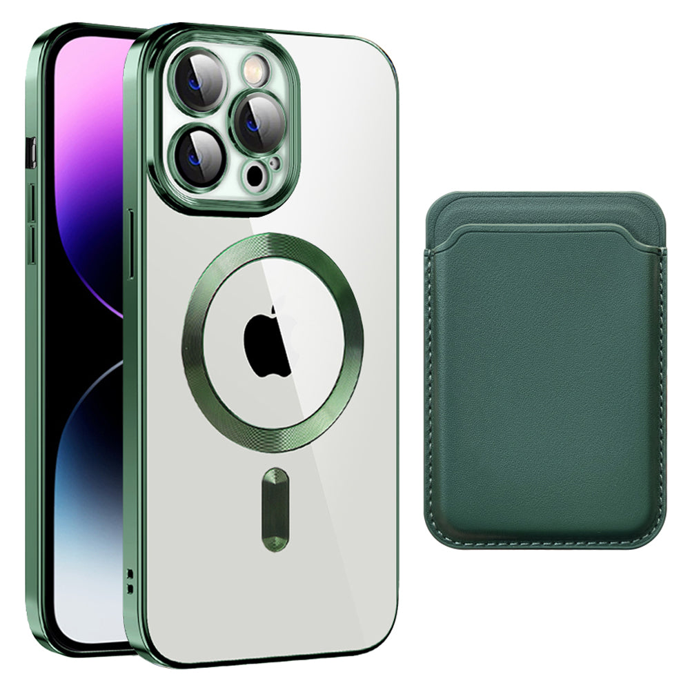 For iPhone 14 Pro Case Compatible with MagSafe CD Texture TPU PC Phone Cover with Card Bag For iPhone 14 Pro Case Compatible with MagSafe CD Texture TPU PC Phone Cover with Card Bag